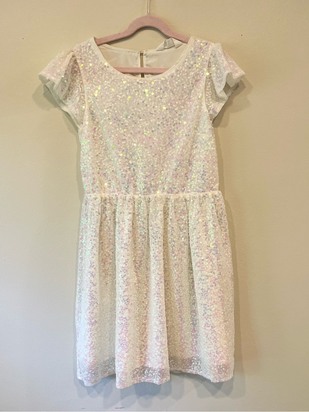 H&M Iridescent White Sequin Party Dress